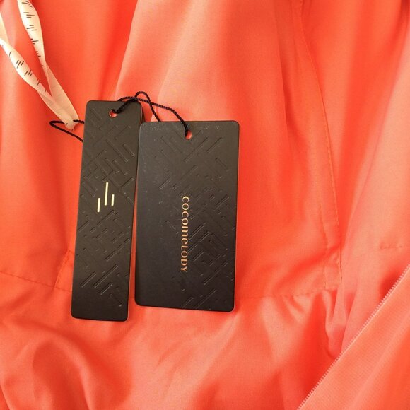 Cocomelody Size 2 Coral Sleeveless Dress Lace Chiffon Flowy Fairy Beachy Halter - Picture 8 of 13